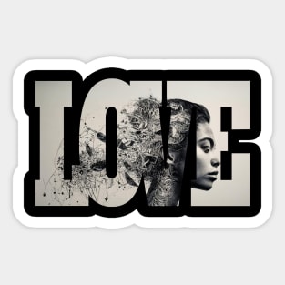 Artistic Love Expression Portrait Sticker